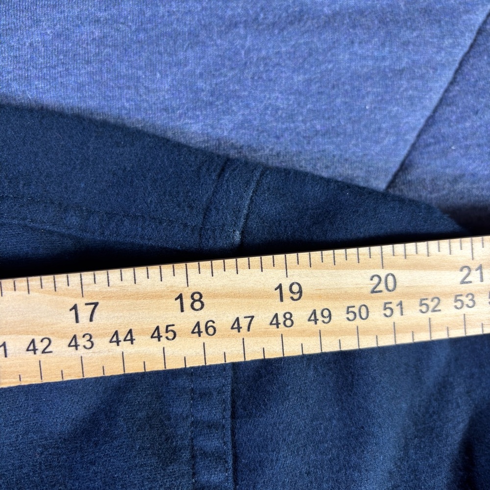 LL Bean Shirt Mens Medium Blue Navy Chamois Cloth Traditional Fit Flannel Shirt - Picture 4 of 9